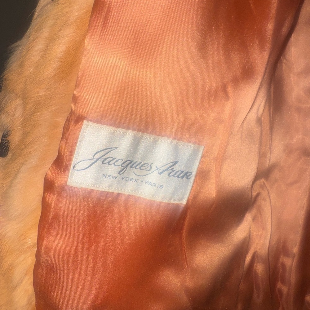 Tan Genuine Rabbit Fur Jacket - Picture 3 of 4